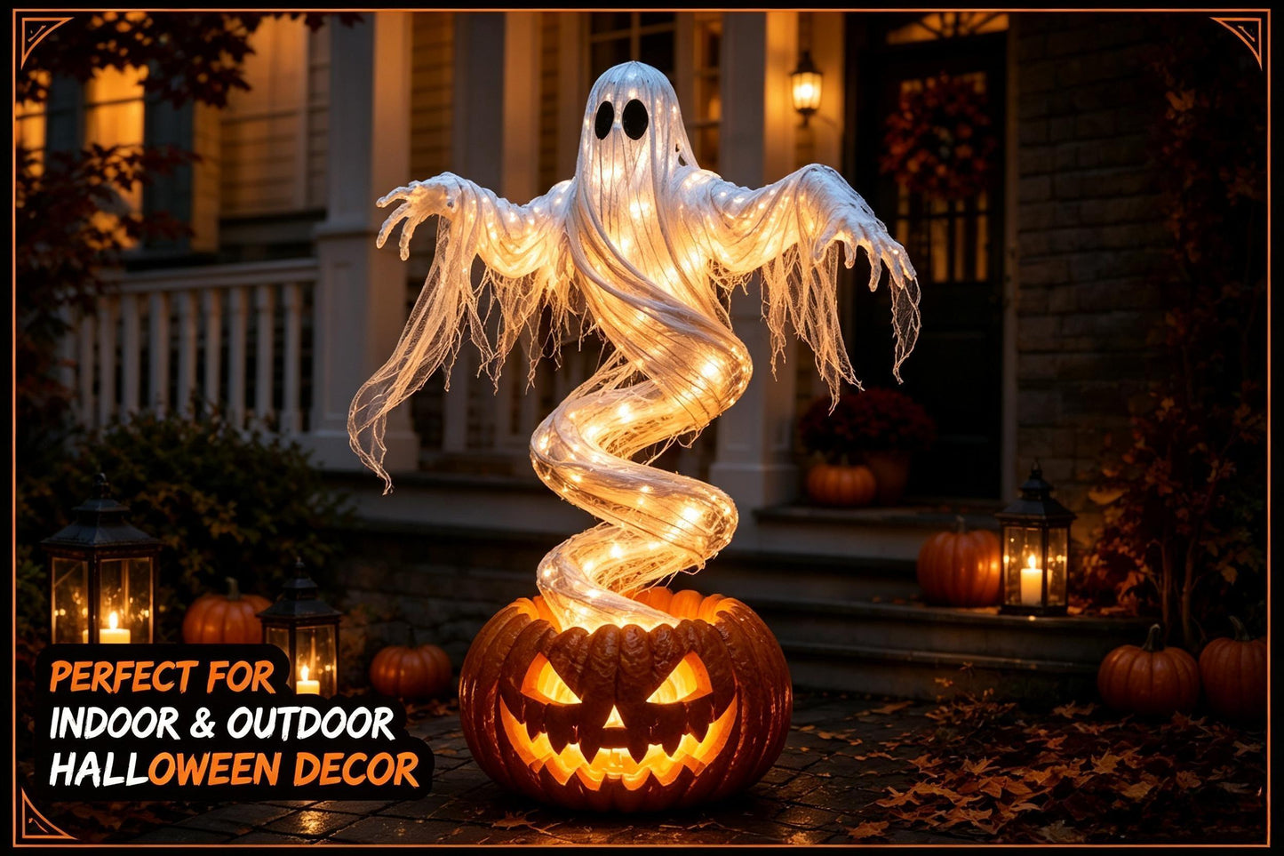 👻 A Ghost That Swirls Above a Glowing Pumpkin