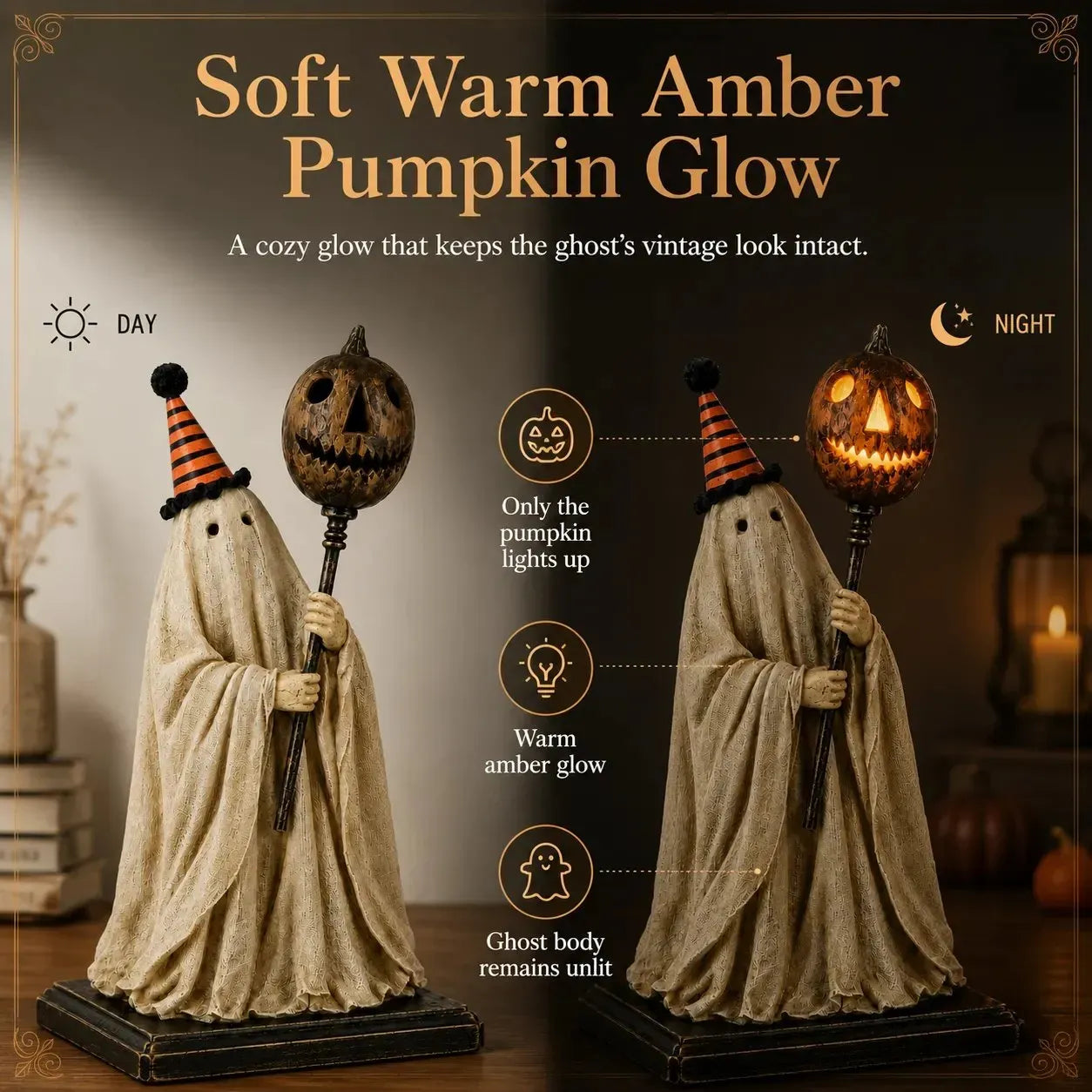 Lighted Vintage Ghost Figurine – A Little Ghost with a Story to Tell 🎃🕯️