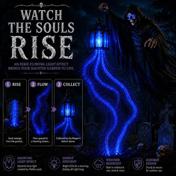 💀 Halloween Soul Harvester Animated Graveyard Light – Bring Your Yard to Life 🎃👻