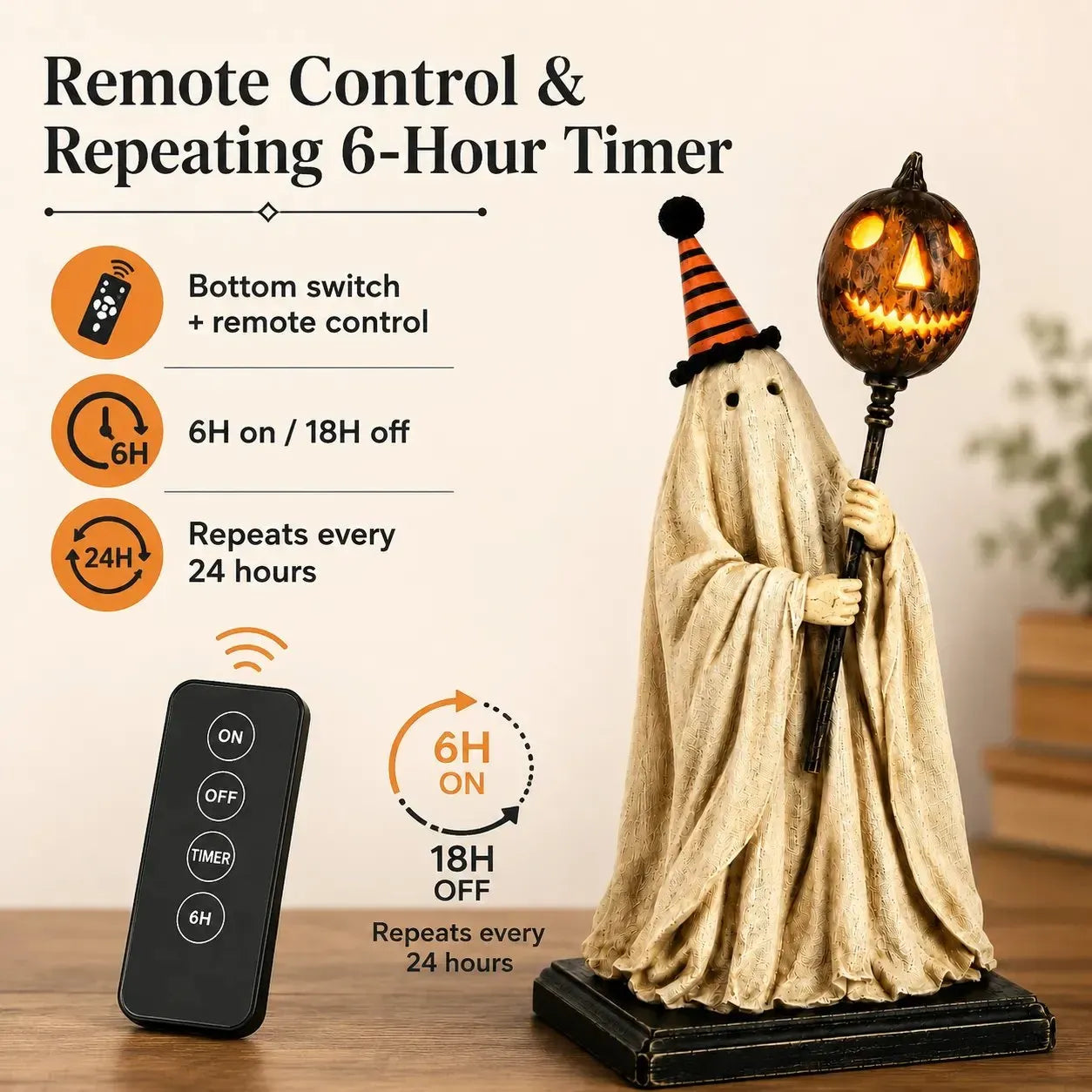 Lighted Vintage Ghost Figurine – A Little Ghost with a Story to Tell 🎃🕯️