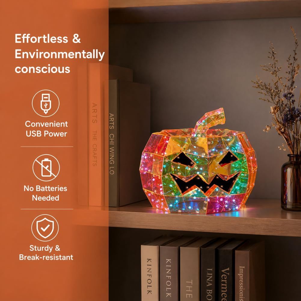 🌈 A Rainbow Pumpkin That Glows — Flip the Switch and Watch the Magic