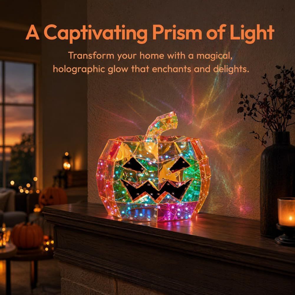 🌈 A Rainbow Pumpkin That Glows — Flip the Switch and Watch the Magic