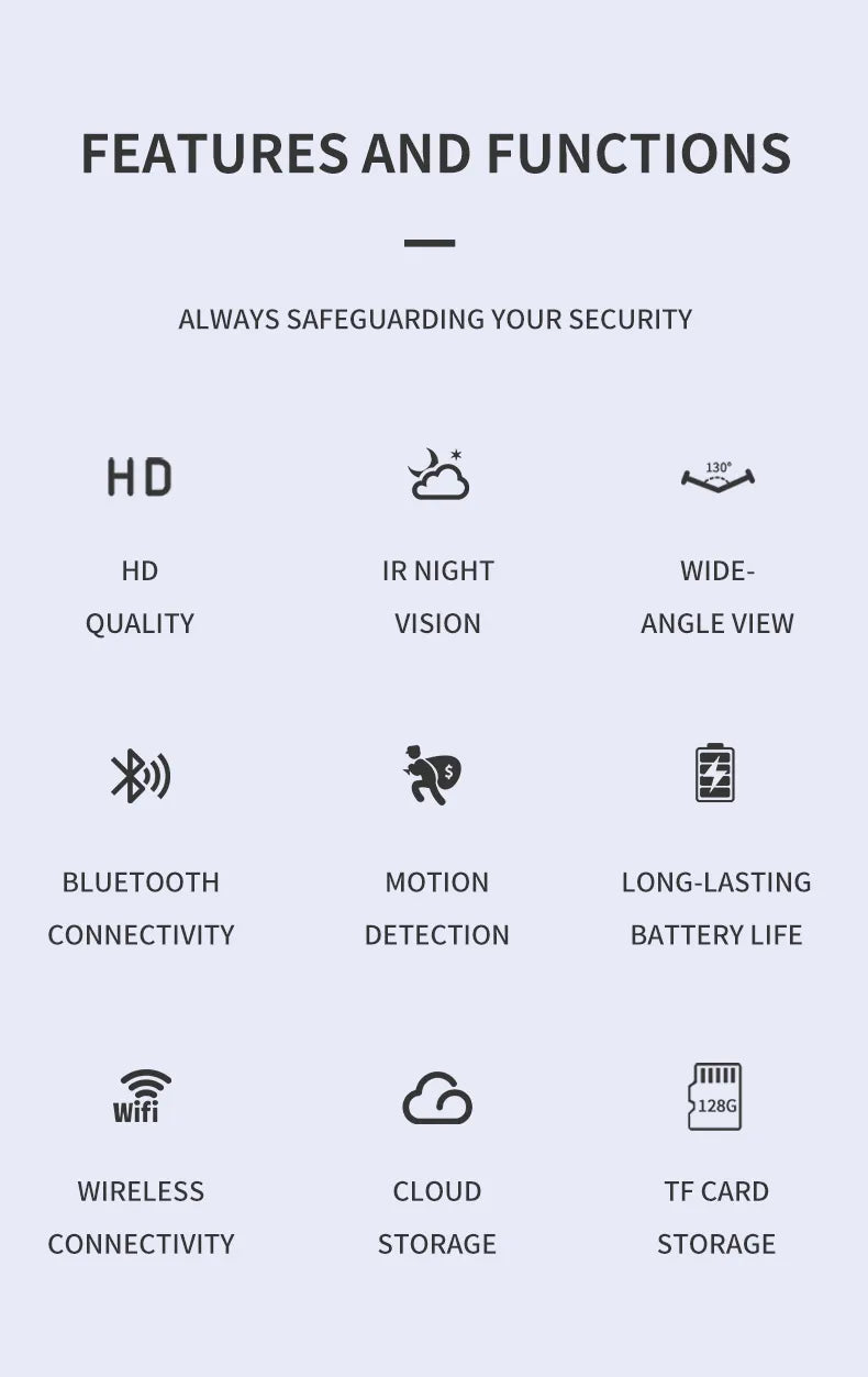 🔥Smart WiFi SecurityCamera -1080P HD,Night Vision, MotionDetection, Low Power
