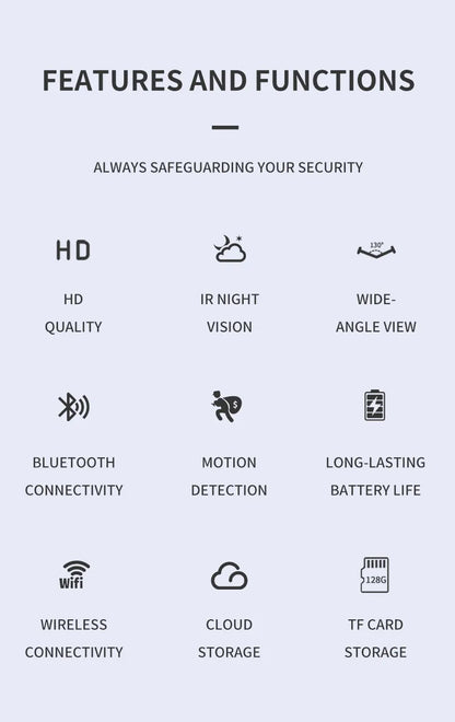 🔥Smart WiFi SecurityCamera -1080P HD,Night Vision, MotionDetection, Low Power