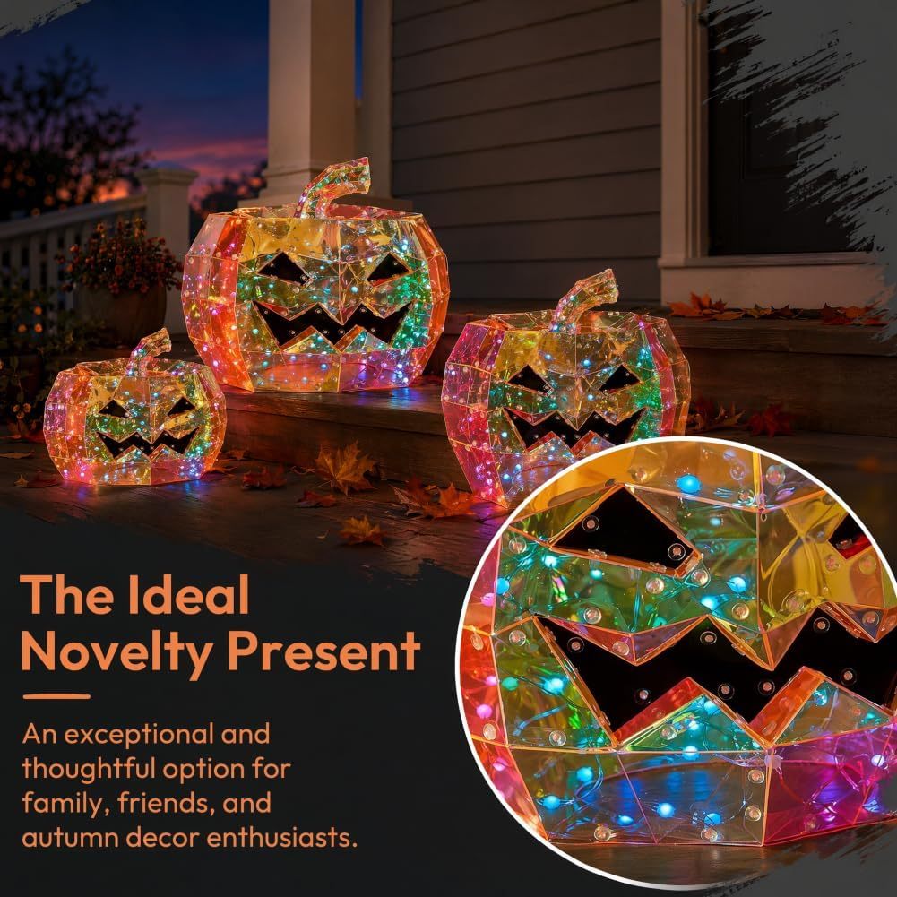 🌈 A Rainbow Pumpkin That Glows — Flip the Switch and Watch the Magic