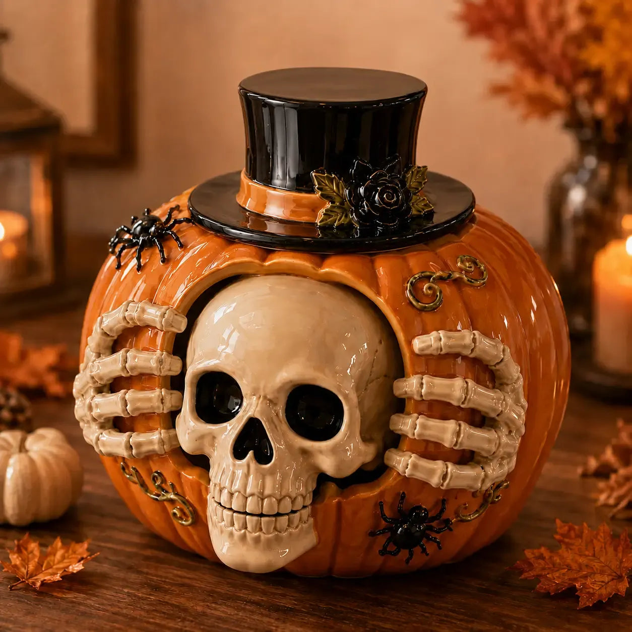 Skull Pumpkin Candy Jar – Spooky-Cute Halloween Magic 🎃💀🍬