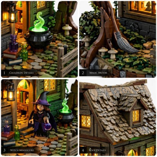 🌙Moonlit Witch Cottage Building Set