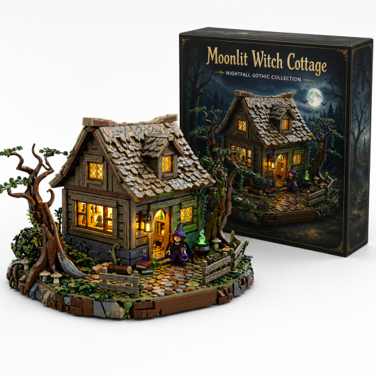 🌙Moonlit Witch Cottage Building Set