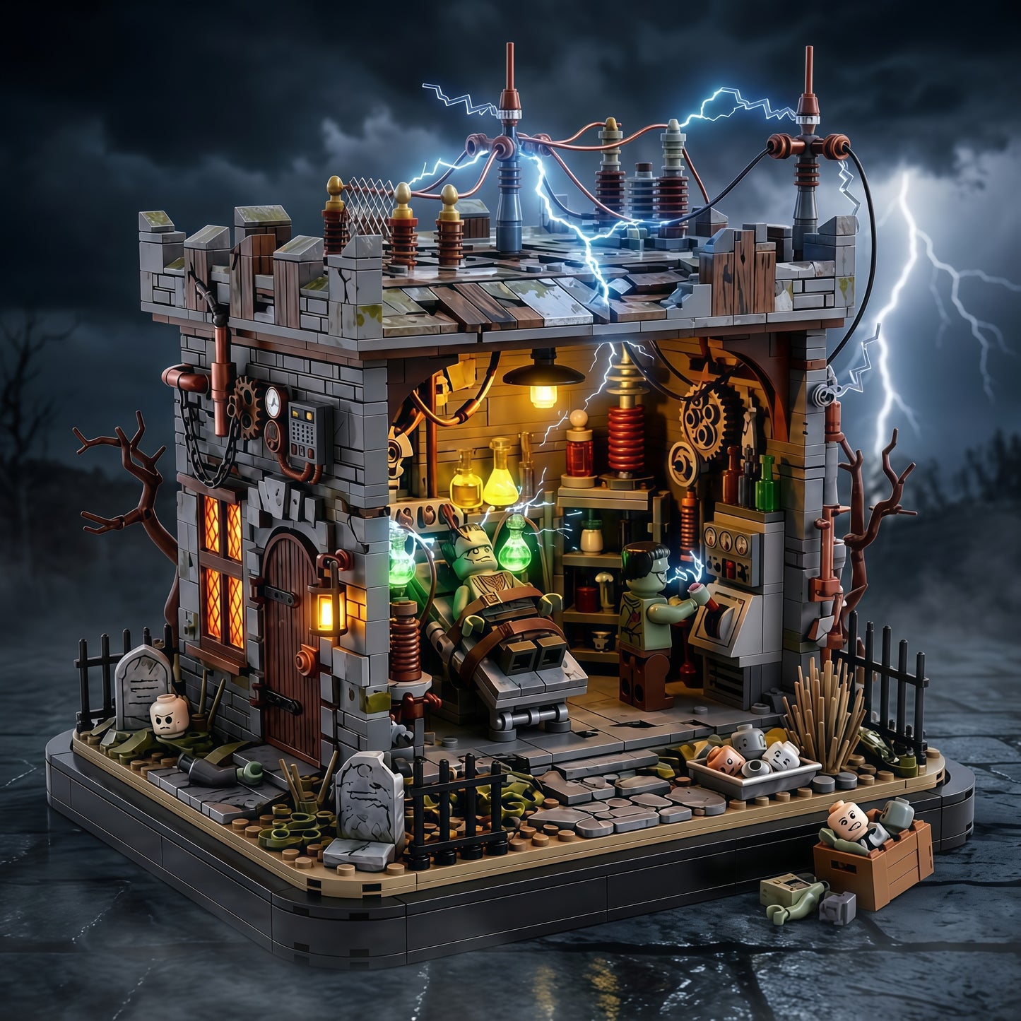 🧩Midnight Monster Lab Gothic Horror Collector Building Set