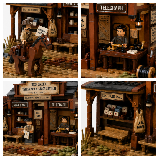 📮Red Creek Telegraph & Stage Station 1861 Building Set