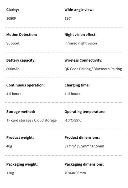 🔥Smart WiFi SecurityCamera -1080P HD,Night Vision, MotionDetection, Low Power