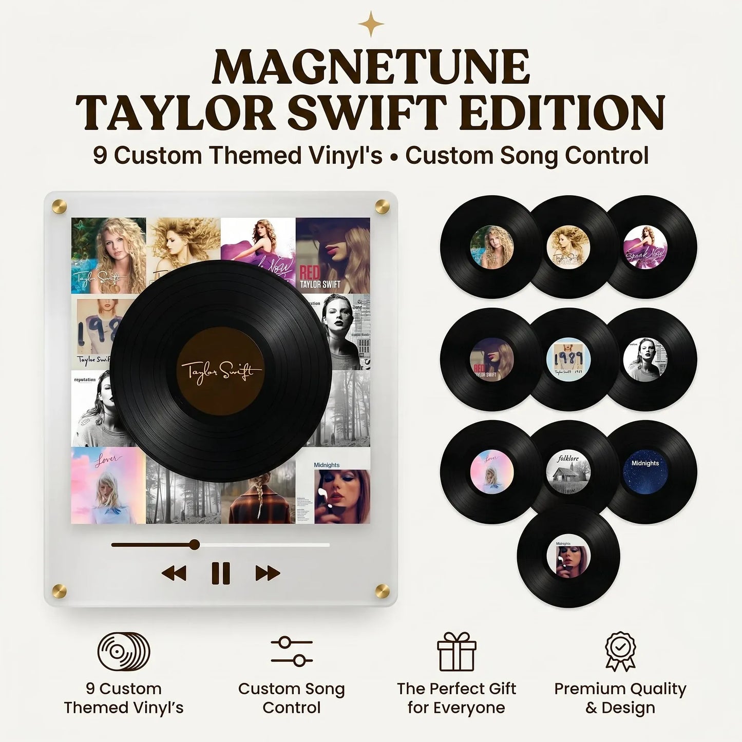 🎤 Iconic Pop Star NFC Fridge Magnet Music Player | Retro Vinyl Style Decor 🎵
