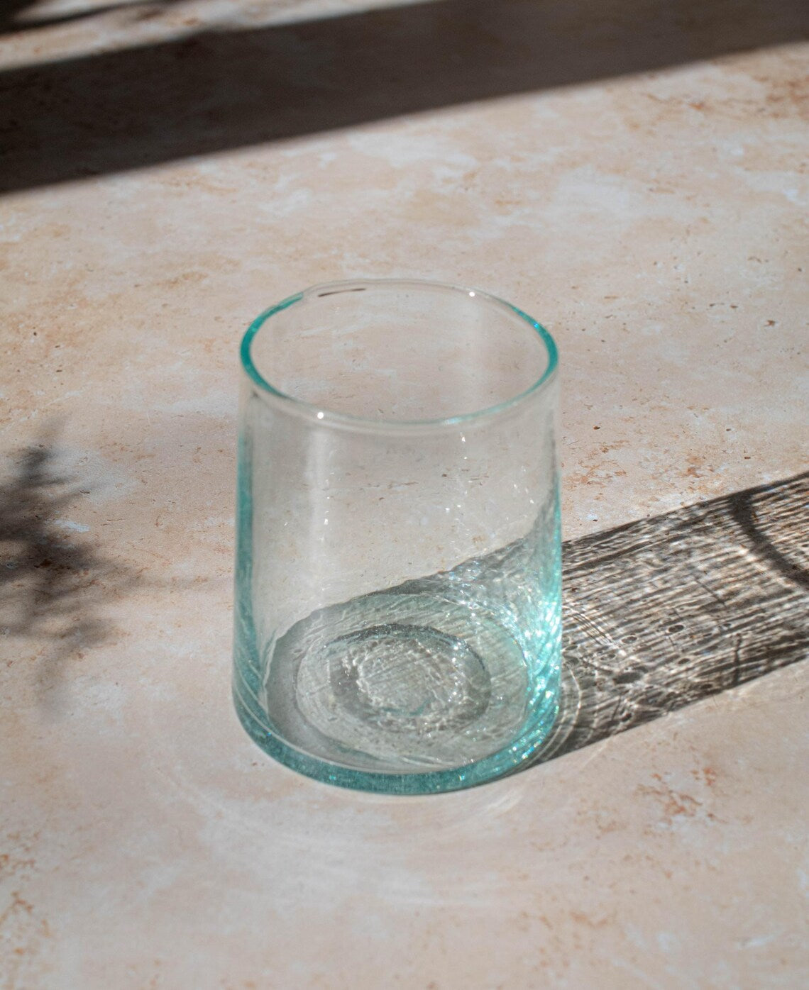 Clear Moroccan Beldi Glass Tumbler – Recycled Handblown Highball for Cocktails or Water - Chrismats Gift - Mum Present