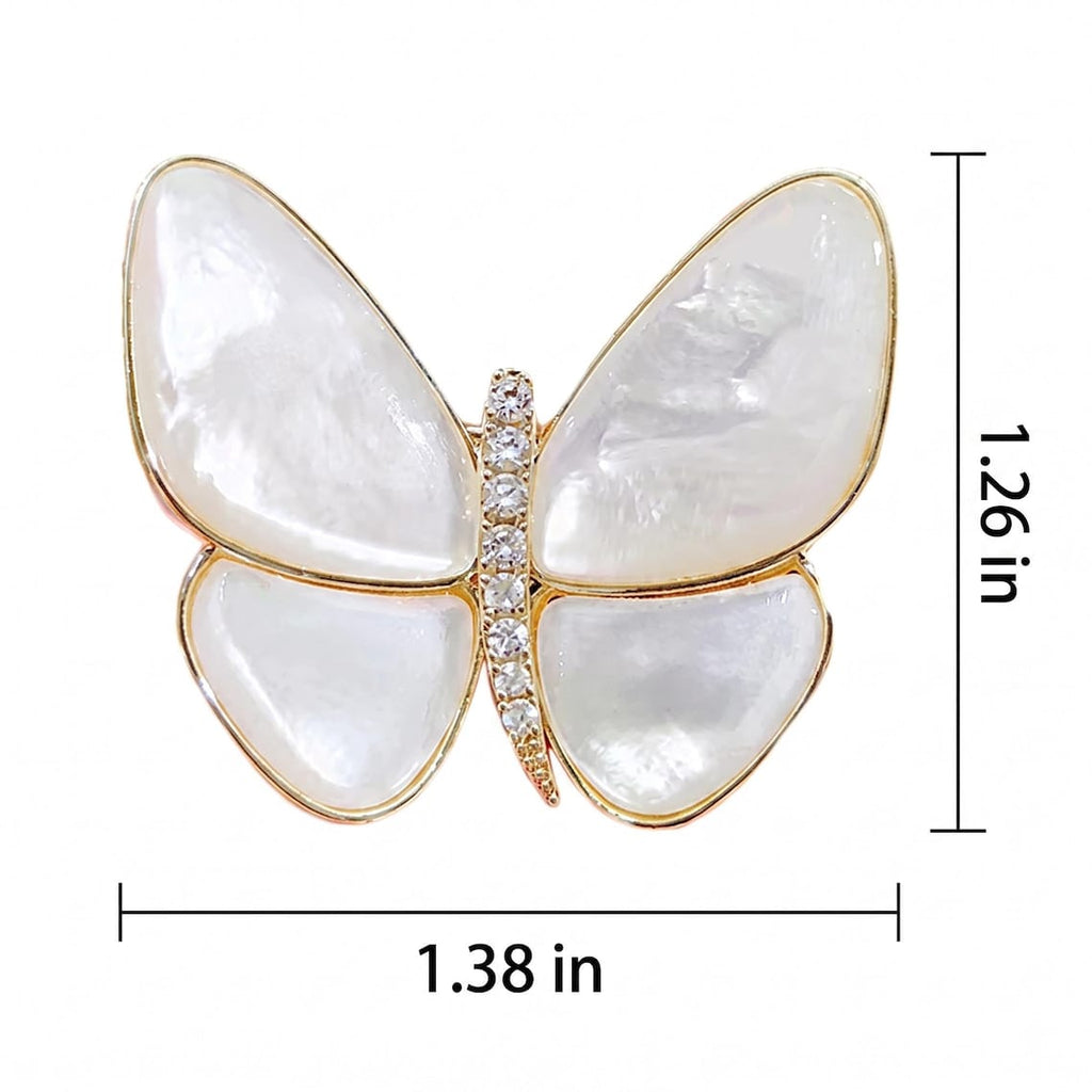 Elegant Pearl Butterfly Brooch, Rhinestone Butterfly Pin, Luxury Sweater Coat Suit Accessory, Women’s Clothing Decoration
