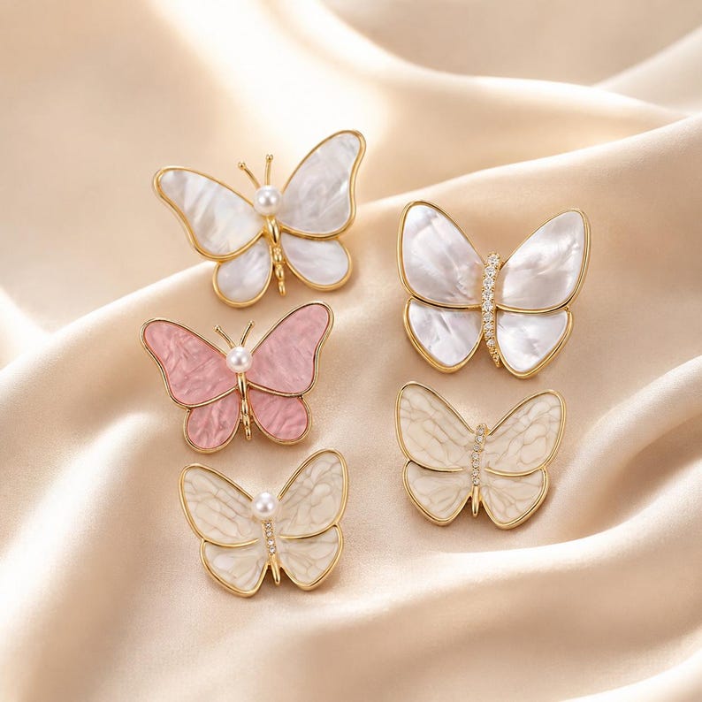 Elegant Pearl Butterfly Brooch, Rhinestone Butterfly Pin, Luxury Sweater Coat Suit Accessory, Women’s Clothing Decoration