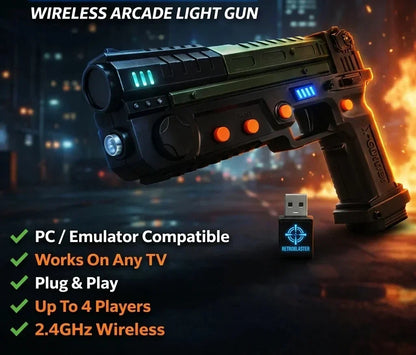 🔫 Wireless Arcade Light Gun – Instant Action, Zero Wires