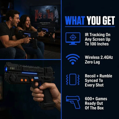 🔫 Wireless Arcade Light Gun – Instant Action, Zero Wires