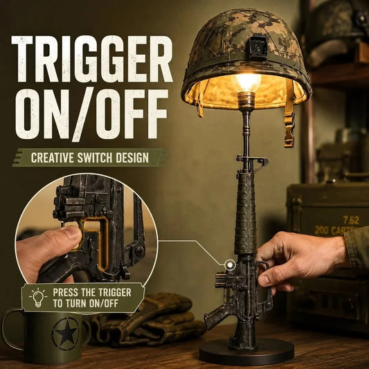 🎖️ Tactical Helmet Table Lamp – Pull the Trigger, Light Up Your Space