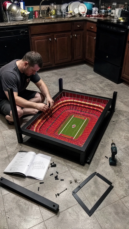🏟️ Stadium‑Inspired Coffee Table – LED‑Lit Game Day Centerpiece for Your Living Room