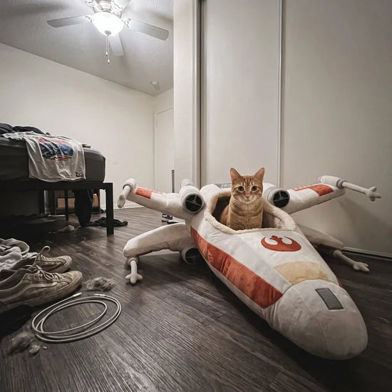 🐾 Space‑Themed Cat Bed – Cozy Cockpit‑Style Hideaway for Cats & Small Dogs