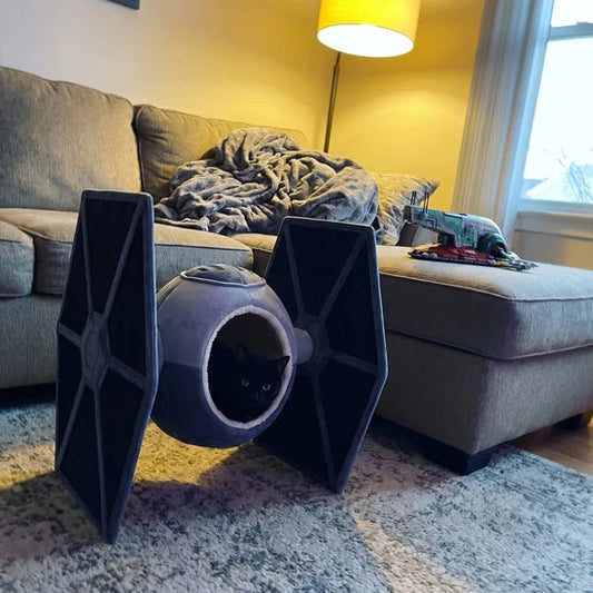🐾 Space‑Themed Cat Bed – Cozy Cockpit‑Style Hideaway for Cats & Small Dogs